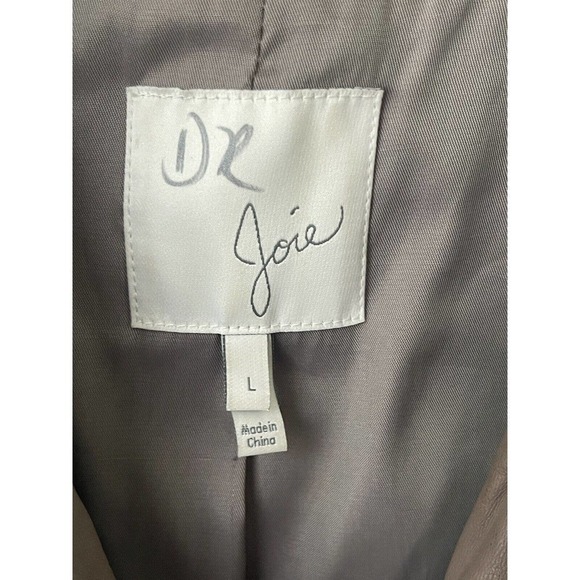 JOIE Womens Supple Lamb Leather Brown Moto Style Jacket Size Large Zip Biker - Picture 4 of 14